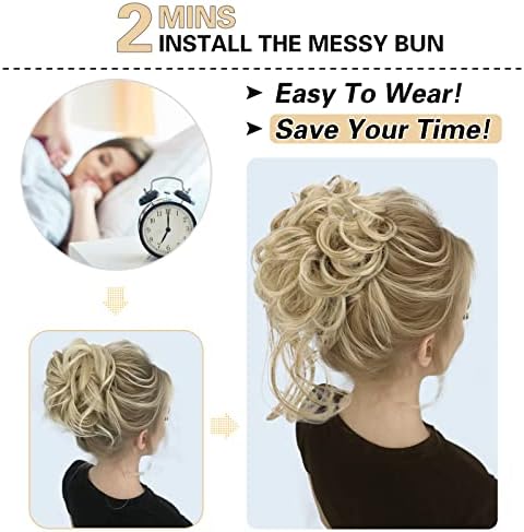 HMD 5 Pieces Messy Hair Bun Hairpiece Tousled Updo for Women - Image 3