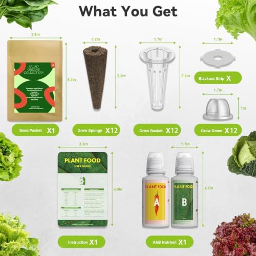 Inbloom 12-Pods Salad Greens Seed Pod Kit for AeroGarden, Ahopegarden, Gardencube, Hydroponic Garden with Spinach, Buttercrunch, Paris & American Lettuce, Swiss Chard, Arugula, Bok Choy, 400+ Seeds - Image 3