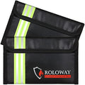 ROLOWAY Small Fireproof Bag (5 x 8 inches) with Reflective Strip, Fireproof Money Bag for Cash, Valuables, Passport, Currency & Keys (2-Pack Black) by ROLOWAY