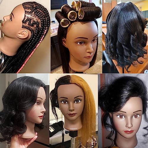 16-18"100% Real Hair Mannequin Head Training Head Manikin Cosmetology Doll - Image 6