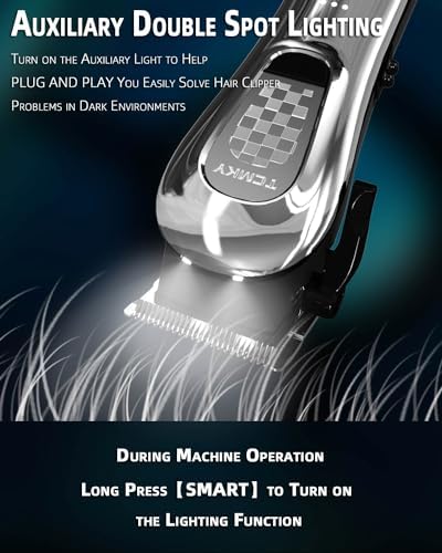 TCMKY Hair Clippers for Men Cordless&Corded Barber Clippers for Hair Cutting & Grooming Professional Hair Trimmer for Men Rechargeable Hair Trimmer Kit for Household (Silvery) - Image 3