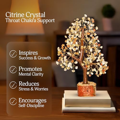 YATSKIA Citrine Tree of Life, Unique Gifts for Women, Mom & Family, Handmade Crystal Money Tree, Living Room, Bedroom & Office Decor, Birthday Gifts - Image 3