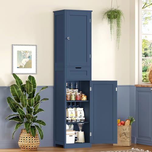 Iwell 66.9" Tall Bathroom Storage Cabinet with 2 Doors & 1 Drawer - Image 5
