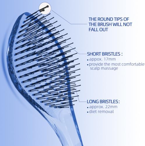 Detangling Hair Brush for Wet & Dry Hair (Blue) - Image 5