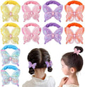 RAINBOW WSK10 Pcs Glitter Butterfly Hair Ties for Girls Baby Toddler Cute Sequin Bow Hair Ties Elastic Rubber Hair Bands for Little Girls Multicolor Baby Hair Accessories Pijin-10 by RAINBOWWSK