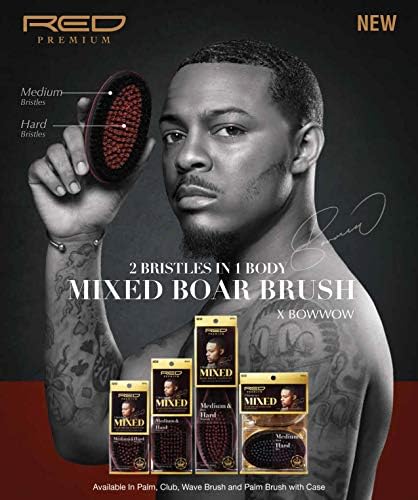 Red Premium 2 Bristles In 1 Body Mixed Club Boar Brush X BowWow (Medium&Hard) - Image 7