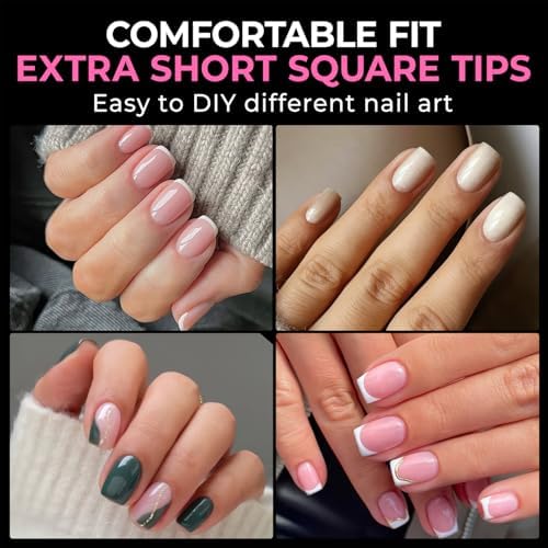 UNA GELLA Extra Short Square Nail Tips XS 216pcs Soft Gel Tips - Image 2