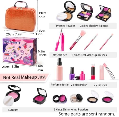 Kids Makeup Kit for Girls - Pretend Play Fake Makeup Set with Bag - Image 2