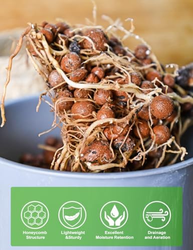 TOYPOPOR Leca Clay Pebbles for Plants, (6 Quarts) Leca Balls, Lightweight Clay Ball, Potting Mix, Grow Media Used for Drainage, Decoration, Aquaponics, Hydroponics and Other Gardening Essentials - Image 3