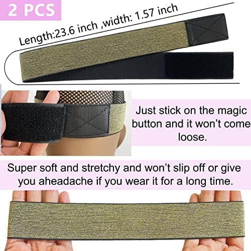 Elastic Bands for Wig Grip - Lace Melting Edge Wrap, Adjustable Magic Buckle to Lay Edges, 2 Pcs Wig Accessories - Image 2