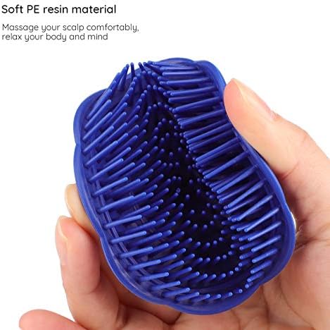 Segbeauty Palm Brush Hair, 4Pcs Scalp Massage Shampoo Brushes, Hair Brushes Men Beard Comb, Shampoo Deep Cleaning Scalp Scrubber for Washing Hair Pet Shower Grooming Travel Salon Barber Stylist Blue - Image 6