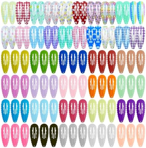 KUOM 100 Pcs Hair Clips,Metal Snap Hair Barrettes and Hair Clips for Girls,Kids,Women, Baby and Fine hair or Thick hair by KUBOM
