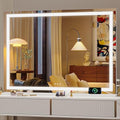 Hasipu Vanity Mirror with Lights, 42" x 30" LED Makeup Mirror, Lighted Makeup Mirror with Dimmable 3 Modes, Touch Screen Control Vanity Mirror Square White by Whatssuitableisthebest