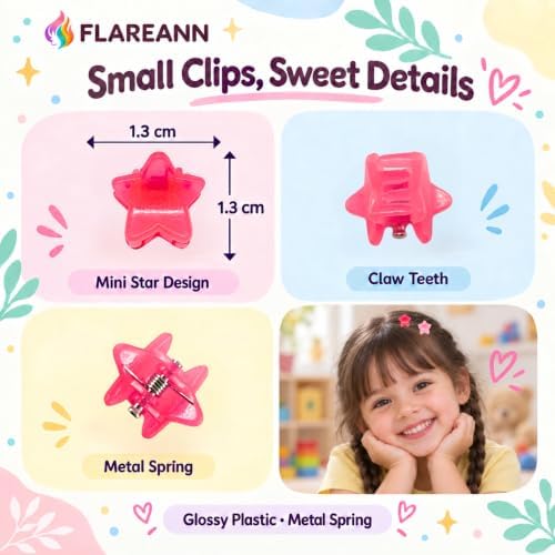 Mini Star Hair Clips for Baby, 100 Pcs Toddler Hair Clips - Image 3