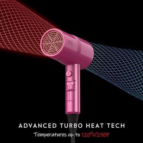 AINA Hair Dryer with Diffuser,Comb Full-Featured Blow Dryer 110V(Neon Pink) - Image 4