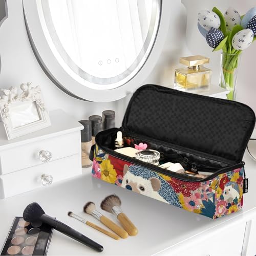 Hair Tools Travel Bag with Heat Resistant Mat Detachable 2-in-1 Curling Iron Travel Case Hot Tools Organizer for Straightener Flat Iron Garden Flowers Hedgehogs Colorful - Image 7