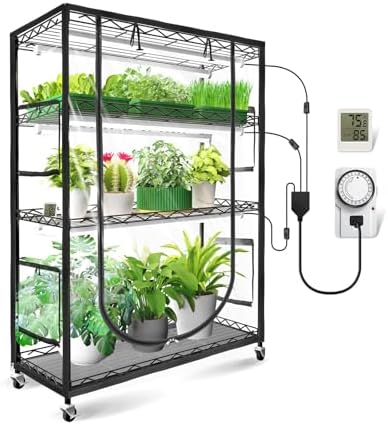 JESLED Indoor Greenhouse with Grow Light, 35.4x13.8x59IN by JESLED