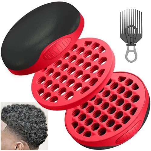 FIABC Silicone Curl Brush,Africa Comb,Magic Curly Hair Brush Twist Hair,Afro Pick,Men Women Boys Girls Wave Curler Tool,1 Set (Red) by FIABC