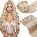 LaaVoo Clip On Extensions Human Hair, For Instant Length, 24 Inch by LaaVoo