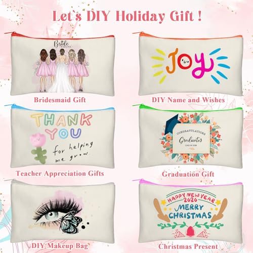 Legigo Blank Canvas Bags Zipper Pouch Makeup Bags Pencil Pouch Bulk - Image 4