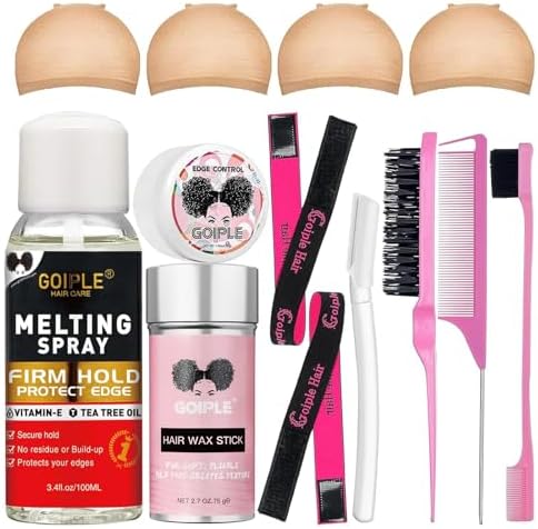 Lace Melting Spray Glue-Less Hair Adhesive for Wigs, Bond Wig Closure Front Extensions, Wigs Natural Finishing Hold Protect Edge Kit by WOZUTUNT