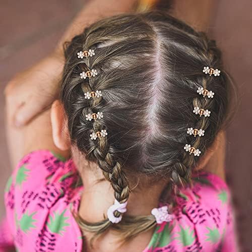 Mini Hair Claw Clips - No-Slip Grip Rhinestone Metal Clamps, Glitter Flower Accessories for Girls Women (Rose Gold-13Colors) - Image 6