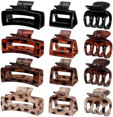 SMKSL 12 Pcs Hair Claw Clips for Women - 3 Styles Tortoise Hair Accessories by SMKSLHAIRCLAWCLIP
