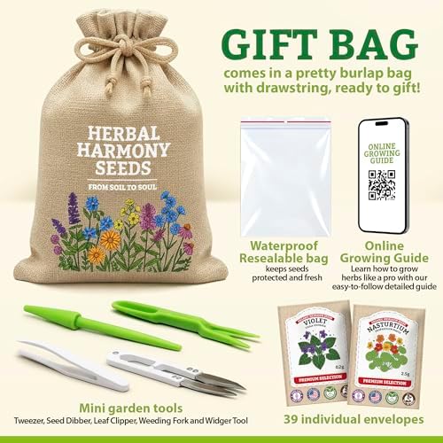 Medicinal Herb/Tea Seeds Garden -39 Variety Heirloom Gift Kit - Made in USA - Image 6