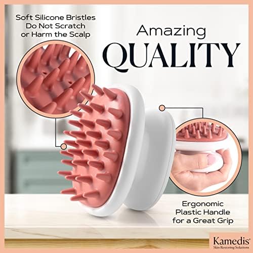 KAMEDIS Scalp Massager Brush - Silicone Gentle Scalp Scrubber, Exfoliator & Hair Dandruff Scrub Away - Use On Shower with Shampoo for Scalp Scrub. Suitable for Men & Women - Image 4
