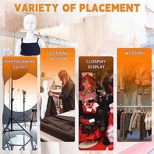 Child Mannequin Full Body Kids Dress Form Adjustable Detachable Manikin Body Display with Metal Base White - Image 6