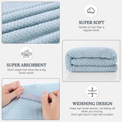 2 Pack Microfiber Hair Towel XL 41" x 24" Fast Dry, Soft, Absorbent - Image 2