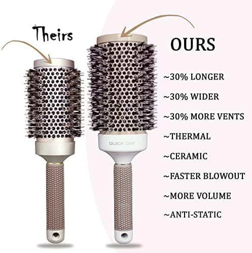 Mr Big Hair Brush, Extra Long and Wide Round Hair Brush for Blow Drying, 6 inch, Boar Bristles, Ionic Thermal Barrel, Adds Volume and Eliminates Frizz, Unique 3.75 inch Wide, Salon Quality - Image 2