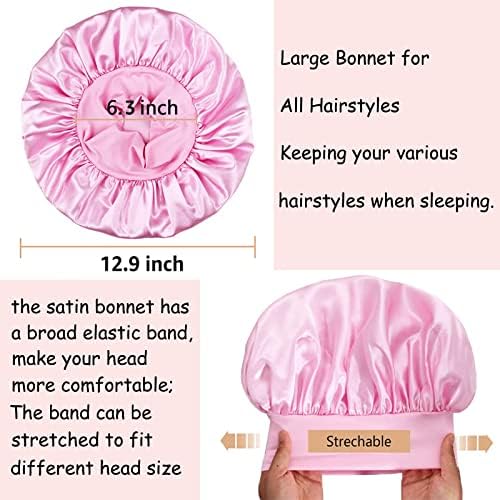3PCS Bonnets for Women,Silk Satin Bonnet Hair Bonnet for Sleeping - Image 4