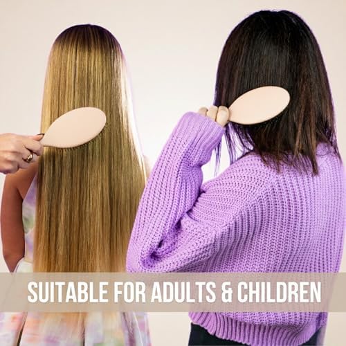 SimplyHair Ultimate Hair Extension Brush & Detangler Anti-Static, Dual Bristle Design, Soft Boar Bristle, Great for All Hair Types & Extensions - Biege Ombre Brush Ideal for Adults & Kids - Image 6