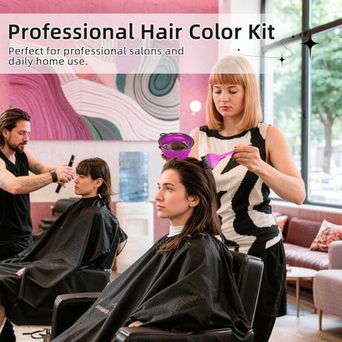 ROOHUA 8 Pcs Hair Dye Kit with Brush, Reusable Home Salon Color Hair Tools - Image 6