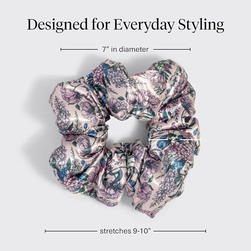 Bridgerton x Kitsch Satin Scrunchies for Women - Toile De Blue, 2pcs - Image 5