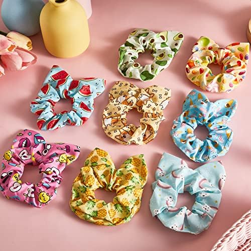 WILLBOND 16 Pcs Girls Hair Scrunchies Kawaii Print Ties,Lovely Style - Image 6