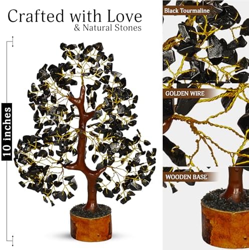 YATSKIA Black Tourmaline Crystal Tree, Birthday Gifts for Women, Mom & Friends, Handmade Crystal Tree of Life, Boho Room, Shelf & Office Desk Decor, House Warming Gifts - Image 2