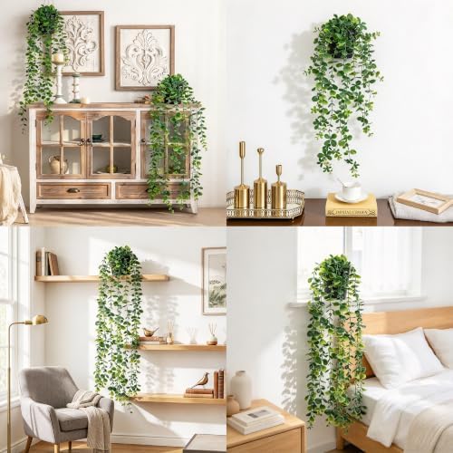 YAYUZEST 2pcs 24" Fake Hanging Eucalyptus Plant for Bathroom Wall Art Decor - Image 6