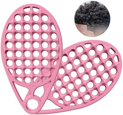KOUPA Magic Silicone Curly Hair Brush, One Piece Twist Curl Comb for Afro Curls, Washable Hair Tool for Men Women, Pink, 2 Pieces by WelcometoKOUPA