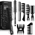 8pcs Hair Comb for Men Curly Hair Brush, Quiff Roller Brush for Adding Volume, Vent Brush Texture Comb Men Styling Comb Wide Tooth Design for Unique Styles at Salon or Home by XMOSNZbeauty