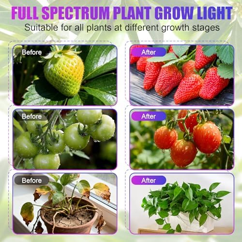 Indoor Clip-on Plant Growth Light, Full Spectrum Grow Light with 156 LEDs, Flexible Gooseneck and 4/8/12H Timer, 3 Spectral Modes, 10 Levels of Dimming, Suitable for Seedlings and Succulent Seeds - Image 6