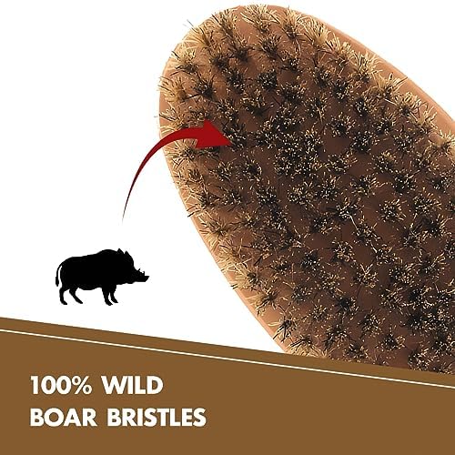 Boar Bristle Hair Beard Brush for Men - Small Soft Beard Brush, Pocket Travel Men's Wooden Mustache Brush - Image 4