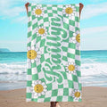 JML Personalized Beach Towel with Name, Custom Flower Beach Towel, Customized Microfiber Pool Towel, Quick Dry & Absorbent Swim Towel for Adult,Anniversary, Birthday, Summer Holiday,Vacation by JML