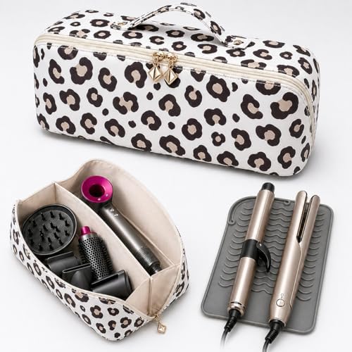 Hair Tool Travel Bag With Heat Resistant Mat, Large Capacity Hot Tool Bag & Hair Tool Organizer Bag for Curling Iron, Flat Iron, Hair Dryer, Hair Accessories Organizer, Travel Essentials for Women by Unknown