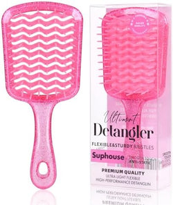 Detangling Hair Brush for All Wet or Dry Hair Types, Pain-Free Brushing Durable, Anti-Static Bristles, Lightweight Handle, Vented Wave UltraFlex Hair Brush (Rose Quartz Pink) by SUPHOUSE