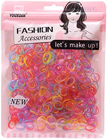 Youxuan Kids Elastics No Damage Colored Hair Bands Fashion Girls Hair Ties 1000 Count Small Size by YOUXUAN