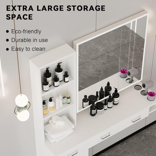 4ever2buy White Salon Stations for Hair Stylist, Wall Mount Barber Station - Image 3