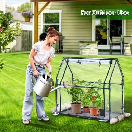 Mini Greenhouse for Indoor Outdoor: Ohuhu Tabletop Portable Green House with Waterproof Pad for Small Plants Nursery Germination, 36"x18"x33" Heavy-Duty Cover Tent Humidity Dome Seedling Accessory - Image 2