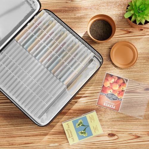 38 Slots Seed Storage Organizer Box with Insulated Bag That Holds 80-200 Seed Envelopes, Oxford Cloth Garden Seed Containers with Labels, Seed Packet Organizer for Plant, Flower ,Vegetable Seeds - Image 5